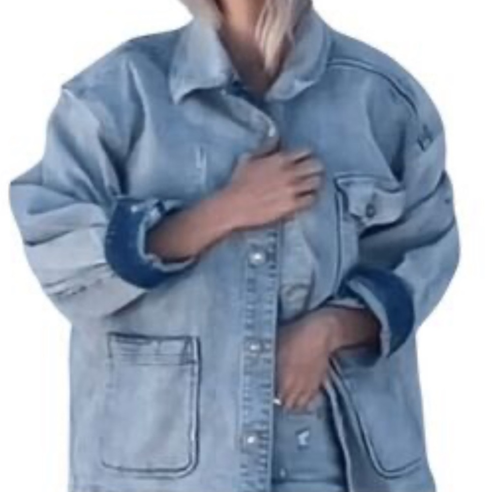 NWT- LNDN Denim Jacket Size XS Oversized Unisex